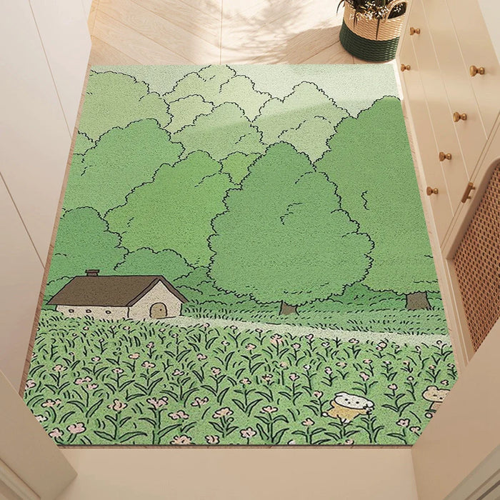 Feblilac Irregular Manga Forest PVC Coil Door Mat