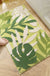 Feblilac Green Yellow and White Leaves Bath Mat