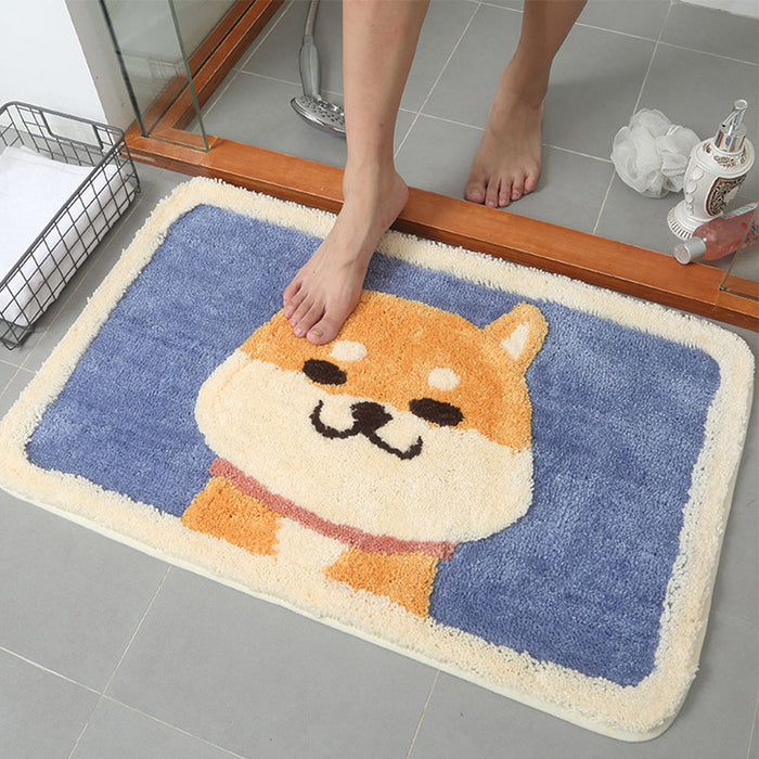 Feblilac Cartoon Akita Dog Mat