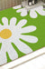 Feblilac Green Background Irregular Daisy PVC Coil Bathtub Mat and Shower Mat @Frank’s design