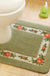 Feblilac Square Flower Tufted Toilet U-Shaped Floor Bathroom Mat