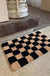 Feblilac Black and Brown Checkerboard Tufted Bath Mat