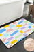 Feblilac Colorful Distorted Square Geometric Tufted Bath Mat