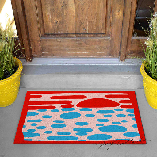 Feblilac Pink Sky and Sea PVC Coil Door Mat