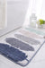 Feblilac Blue Green Grey Banana Leaves Bath Mat