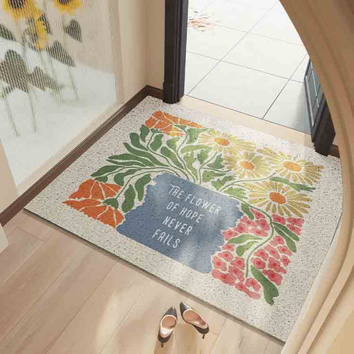 Yellow and Pink Flower Garden Door Mat