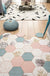 Feblilac Irregular Geometric Hexagon Pink Blue Leaves Pattern PVC Leather Door Mat