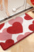 Feblilac Red Festive Love Tufted Bath Mat