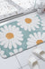 Feblilac Cute White Blue Daisy Flower Bath Mat, Multiple Colors Available