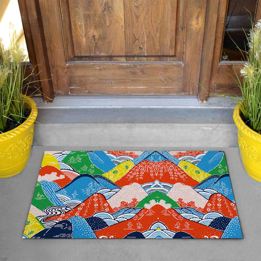 Feblilac Colorful Mountains PVC Coil Door Mat