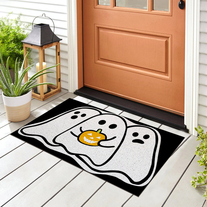 Halloween PVC Coil Door Mat, Cute Ghosts and Pumpkin Halloween Decor