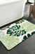 Green Leaves Bathroom Rug, Tropical Monstera Leaves Bath Mat