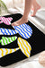 Feblilac Black Background Color Mushroom Tufted Bath Mat