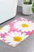 Feblilac Bright Pink Daisy Tufted Bath Mat