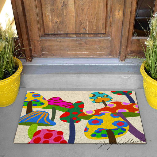 Feblilac Color Mushroom PVC Coil Door Mat