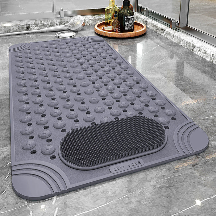 Rubber Blue/Grey/Khaki/Green Drain Holes and Suction Cups Tub Rug, Anti Slip Massage Bathtub Mats