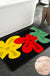 Feblilac Red Yellow and Green Three Flowers Tufted Bathmat