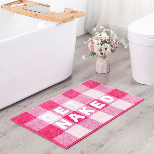 Feblilace Get Naked Checkerboard Bath Mat 20"x31"