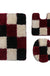 Feblilac Blue/Black/Green/Red/Brown/Purple and White Checkerboard Pattern Ultra Soft Bathroom Rug Set