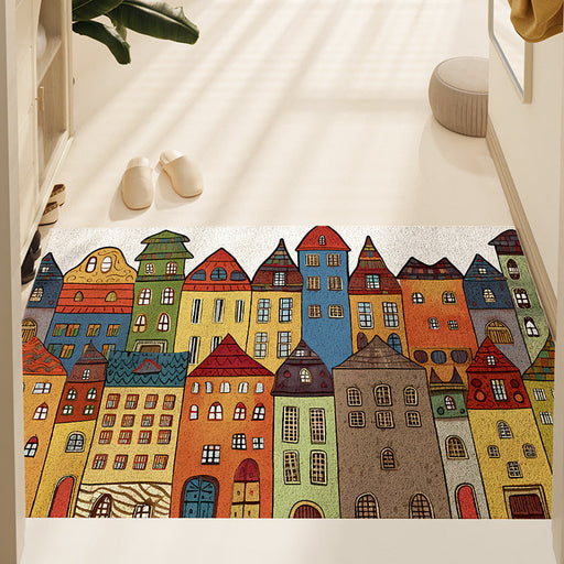 Feblilac Colorful Castle PVC Coil Door Mat