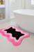 Feblilac Black Pink Wave Bedroom Rug Long Runner, Rug for Bedside Bathroom, Water Absorbent Non-Slip Area Rug Mat for Home Decor