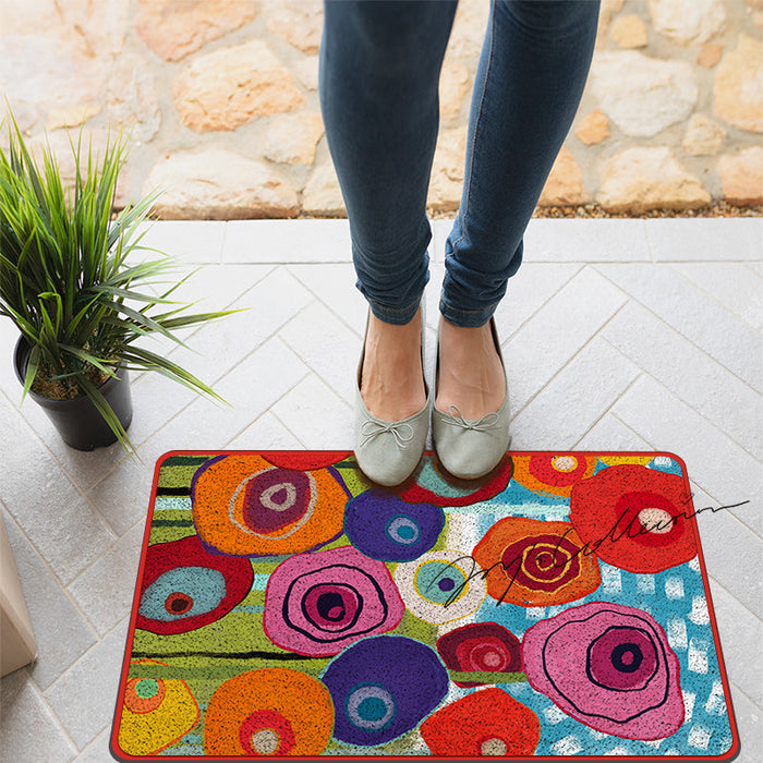 Feblilac Colorful Flowers Garden Fluff Nylon Door Mat @Joy's design