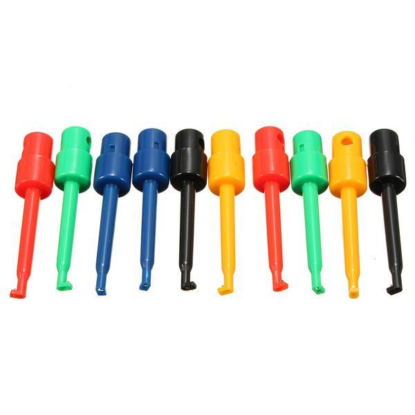 DANIU 10 Pcs Round Large Size Single Hook Clip Test Probe Wire Hook for Electronic Testing