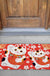 Feblilac Red Background White Sakura Lucky Cat PVC Coil Door Mat