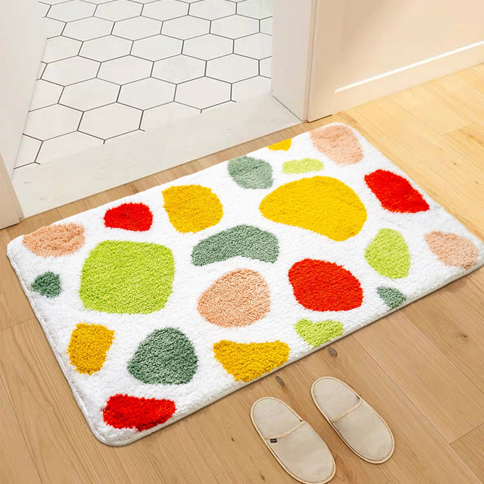 Feblilac Colorful Stones Tufted Bath Mat