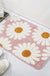 Feblilac Pink Daisy Bath Mat, Flower Floral Bathroom Rug