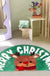 Feblilac Merry Christmas Happy Santa Claus Green Ground Bath Mat