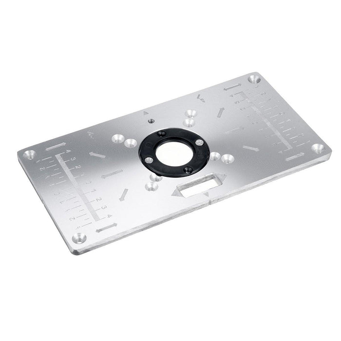 Aluminium Alloy Router Table Insert Plate with 4 Rings Screws for Woodworking Benches