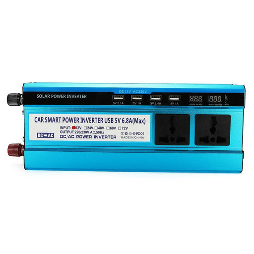 2200W Peak Solar Power Inverter Dual LED Screens 12V/24V DC to 220V AC Modified Sine Wave Converter