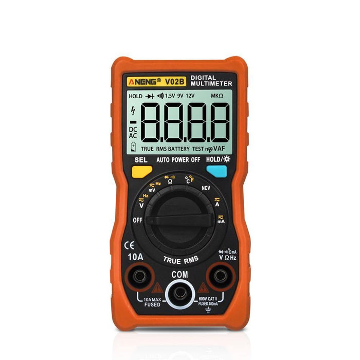 ANENG V02B  4000 Counts Auto-ranging Digital True RMS Multimeter With Temperature Measure Backlight+Flashlight