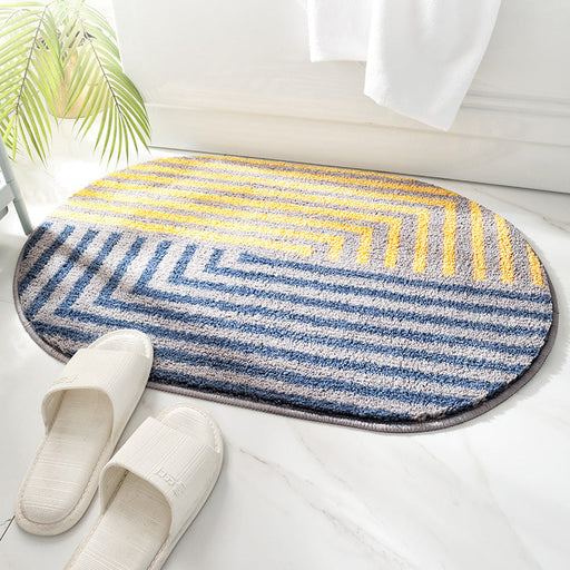 Elliptical Stripe Bath Mat