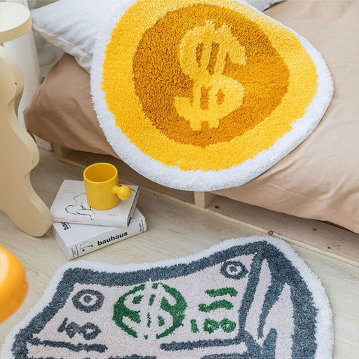 Cartoon Coin Bath Mat, Funny Mat