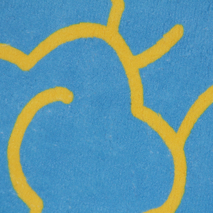 Yellow Blue Luck Cloud Bath Mat