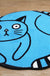 Blue Silly Cat Bath Mat