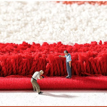 Feblilac Red Festive Love Tufted Bath Mat