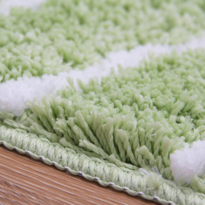 Feblilac Soft Green Leaves Bathroom Rug