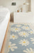 Feblilac White Daisy Green and Blue Ground Bedroom Mat