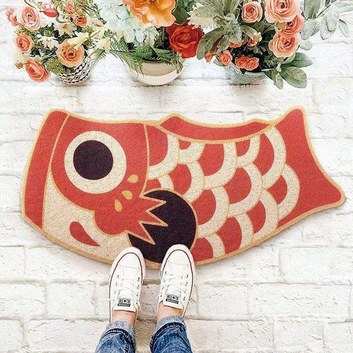 Red and Yellow Koi Fish PVC Entrance Door Mat