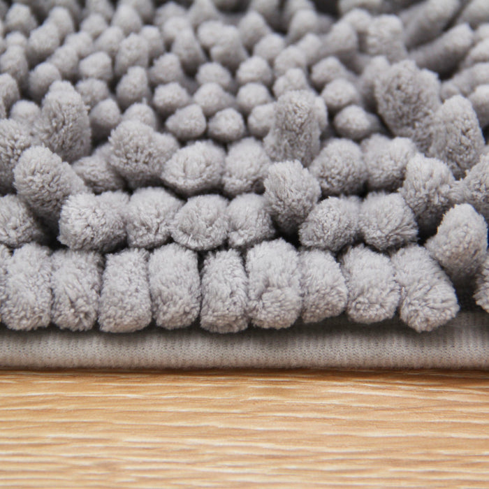 Chenille Soft Non-slip Water Absorbent and Quick Dry Plush Bath Mat Water Absorbent Shower Mat