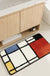 Feblilac Colorful Geometric Square Tufted Bathroom Mat Toilet U-Shaped Floor Mat