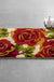 Feblilac Geometric Glass Water Flow Totem and Rose Tufted Bath Mat