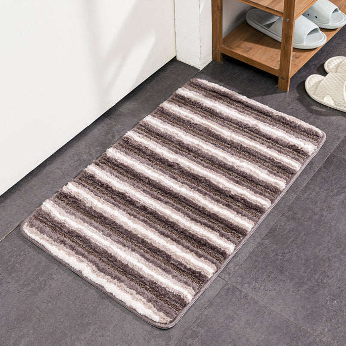 Feblilac Geometric Gradient Stripes Tufted Bath Mat