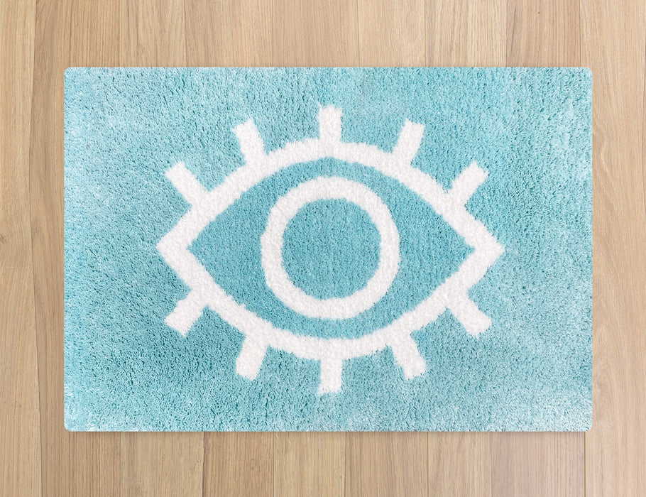 Feblilac the Eye of the Blue Devil Bathroom Rug