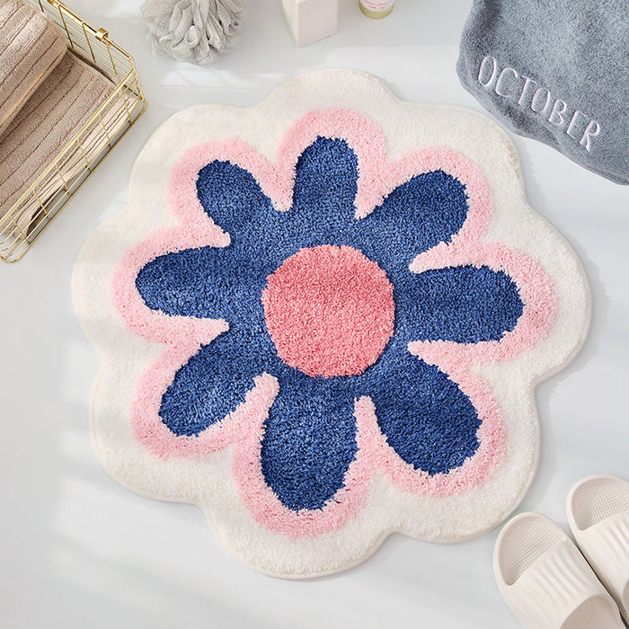 Feblilac Lovely Flower Shaped Bath Mat