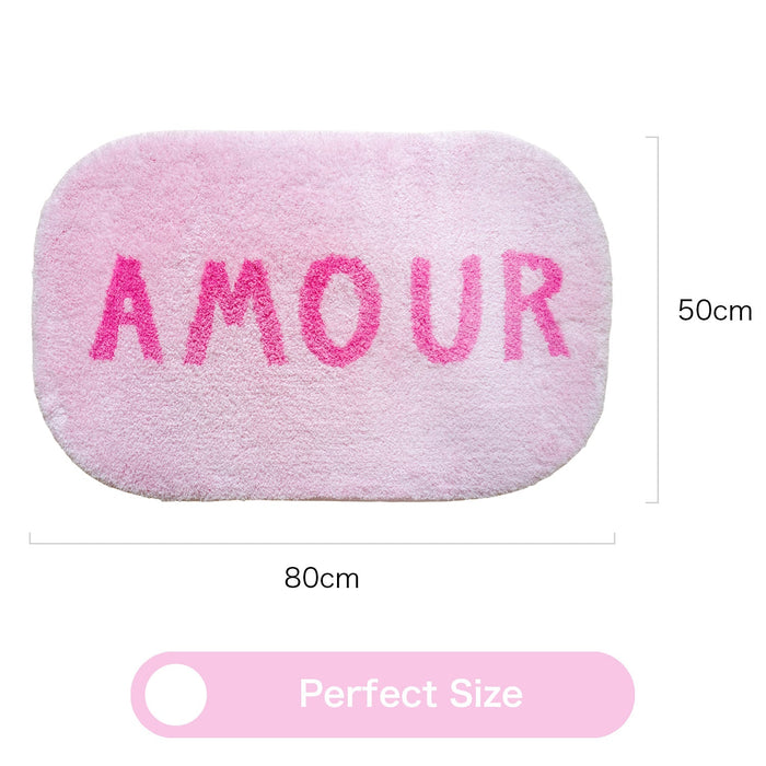 Feblilac Pink French AMOUR Tufted Bath Mat