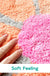 Feblilac Pink Orange Six-petal Flower Tufted Bath Mat